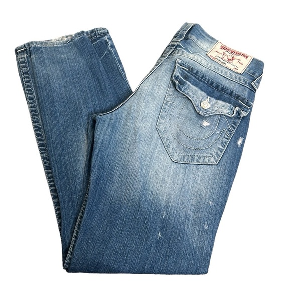 True religion blue distressed jeans size 32